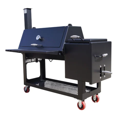 Lone Star Grillz 20x42 Heavy Duty Texas Offset Pipe Smoker with Grill Top Firebox