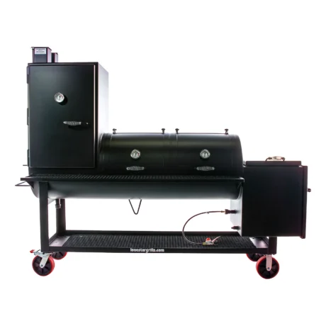 Lone Star Grillz 24x48 Heavy Duty Texas Offset Pipe Smoker with Vertical Cabinet