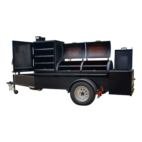 Lone Star Grillz 24x60 Heavy Duty Texas Offset Trailer Pit with Vertical Slow Smoker